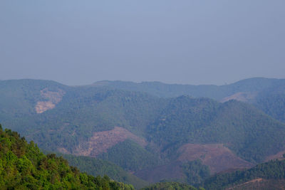 Scenic view of mountains against clear sky