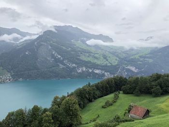 Walensee - switzerland scenic view of snowcapped mountains against sky