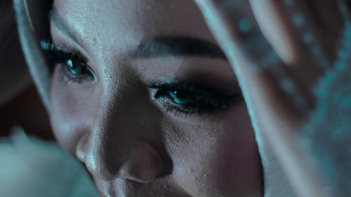 Close-up of woman eyes