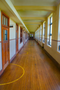 Empty corridor in building