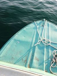 High angle view of boat in sea