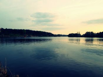 Reflection of trees in lake