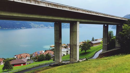 Lake behind the autobahn