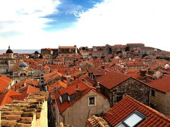 High angle shot of townscape