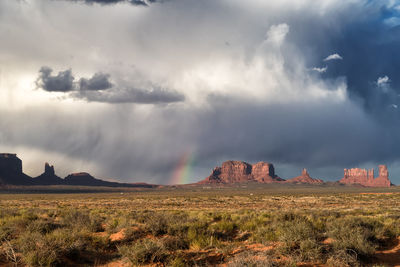 Panoramic view of landscape against cloudy sky