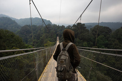 Rear view of woman looking at view