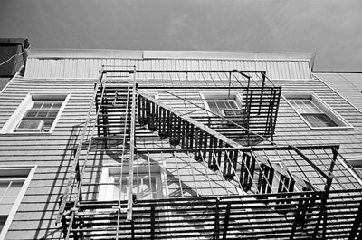 Low angle view of stairs leading to building