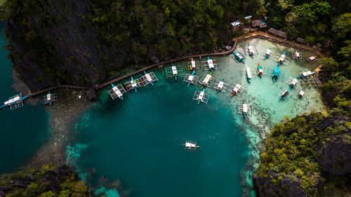 High angle view of lagoon