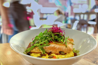 Close-up of meal served in bowl