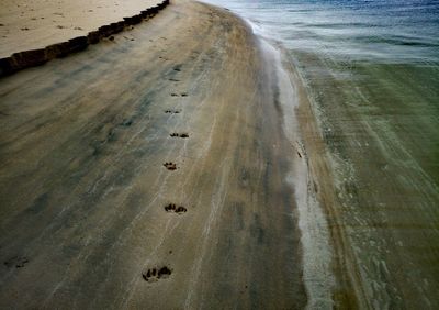 High angle view of beach