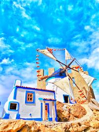 Low angle view of traditional building against sky