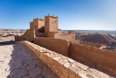 View of fort against blue sky