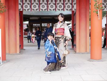 People in traditional building