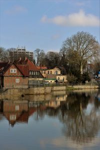 Reflection of buildings in water