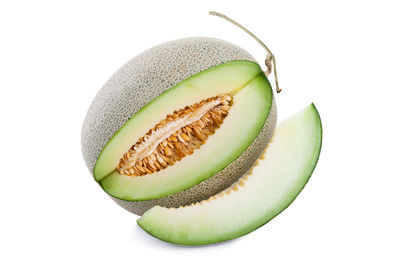 Close-up of banana against white background