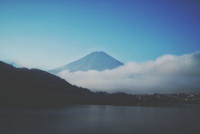 Scenic view of lake by mount fuji