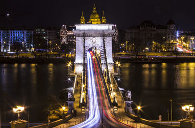 Illuminated city at night