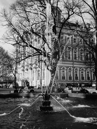 View of fountain in city