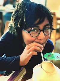 Close-up of woman holding ice cream