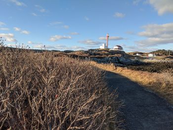 Scenic view of land against sky