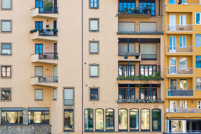 Facades of traditional italian buildings, florence, tuscany, italy, closeup, architecture