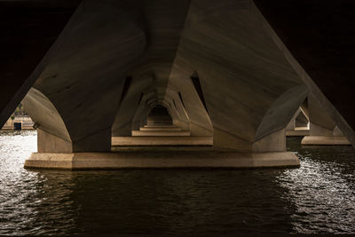 Interior of bridge over sea