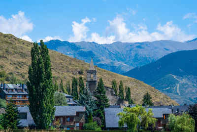 Scenic view of mountains against sky, llívia 