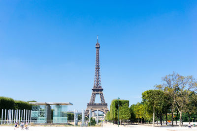 Eiffel tower against clear sky