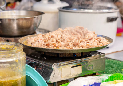 Close-up of food on table