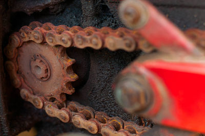 Close-up of rusty machine part