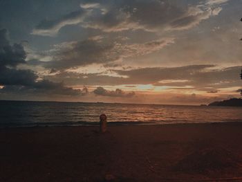 Scenic view of sea at sunset