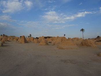 Scenic view of desert against sky