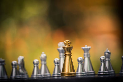 Close-up of chess pieces