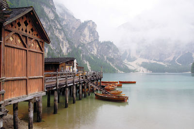 Scenic view of sea against mountains