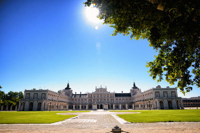 View of historic building against blue sky