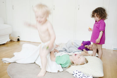 Children playing in morning