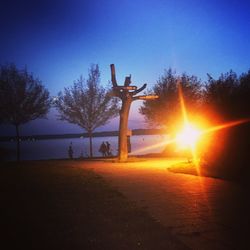 Silhouette of person at sunset