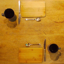 Directly above shot of table