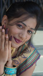 Close-up portrait of young woman