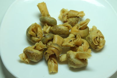 Close-up of served food in plate