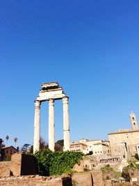 Old ruins against blue sky