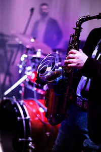 Saxophonist playing in a celebration