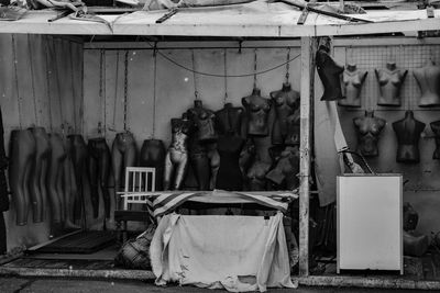 Group of people at market stall