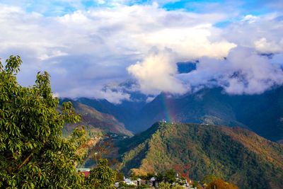 Scenic view of mountains against sky