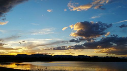 Scenic view of mountains at sunset