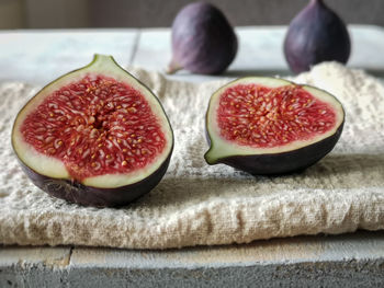 Close-up of fruits on table