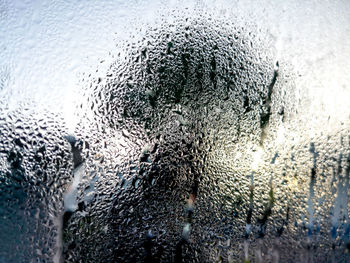 Full frame shot of wet glass window