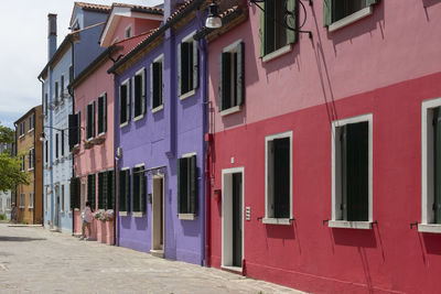 Landscape of burano with its typical colored buildings
