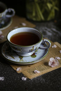 Close-up of coffee on table