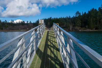 View of footbridge against sky